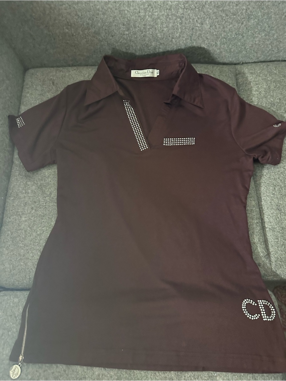 Christian Dior Embellished Polo Top -